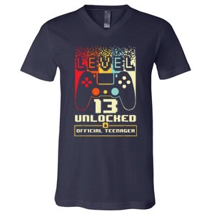 13th Birthday Gift Level 13 Unlocked Officialnager V-Neck T-Shirt