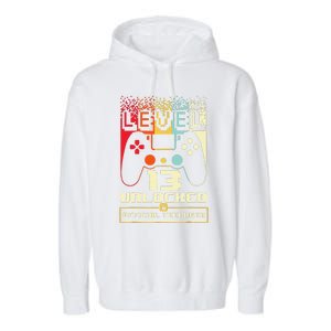 13th Birthday Gift Level 13 Unlocked Officialnager Garment-Dyed Fleece Hoodie