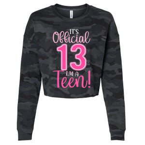 13th Birthday Girl 13 Years Teen Teenager Birthday Cropped Pullover Crew