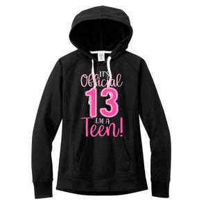 13th Birthday Girl 13 Years Teen Teenager Birthday Women's Fleece Hoodie