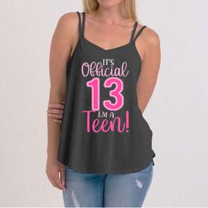 13th Birthday Girl 13 Years Teen Teenager Birthday Women's Strappy Tank