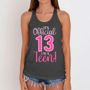 13th Birthday Girl 13 Years Teen Teenager Birthday Women's Knotted Racerback Tank