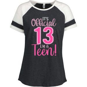 13th Birthday Girl 13 Years Teen Teenager Birthday Enza Ladies Jersey Colorblock Tee