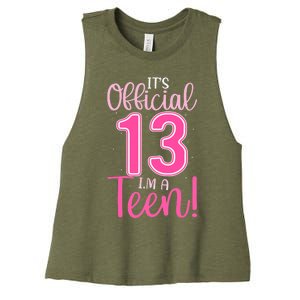 13th Birthday Girl 13 Years Teen Teenager Birthday Women's Racerback Cropped Tank