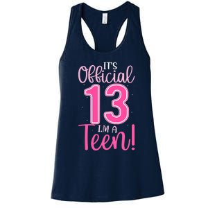 13th Birthday Girl 13 Years Teen Teenager Birthday Women's Racerback Tank