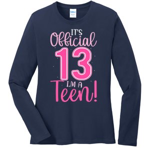 13th Birthday Girl 13 Years Teen Teenager Birthday Ladies Long Sleeve Shirt