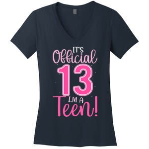 13th Birthday Girl 13 Years Teen Teenager Birthday Women's V-Neck T-Shirt