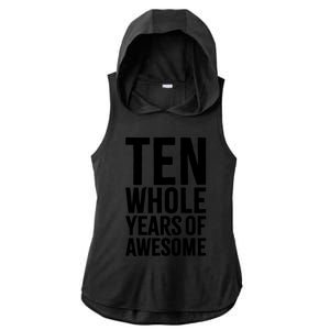 10th Birthday Gift Boy Age 10 Ten Year Old Boys Son T Ladies PosiCharge Tri-Blend Wicking Draft Hoodie Tank