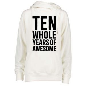 10th Birthday Gift Boy Age 10 Ten Year Old Boys Son T Womens Funnel Neck Pullover Hood