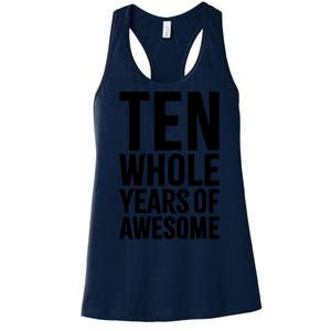 10th Birthday Gift Boy Age 10 Ten Year Old Boys Son T Women's Racerback Tank