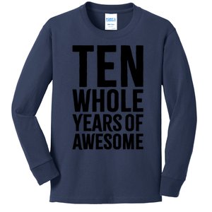 10th Birthday Gift Boy Age 10 Ten Year Old Boys Son T Kids Long Sleeve Shirt