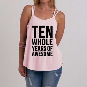 10th Birthday Gift Boy Age 10 Ten Year Old Boys Son T Women's Strappy Tank