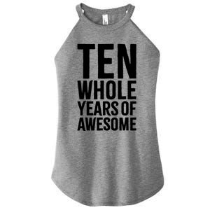 10th Birthday Gift Boy Age 10 Ten Year Old Boys Son T Women's Perfect Tri Rocker Tank