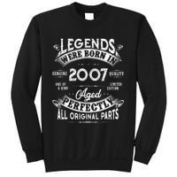 15th Birthday Gift Vintage Legends Born In 2007 15 Years Old Sweatshirt