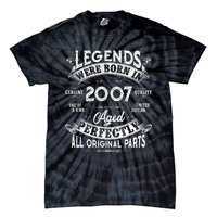 15th Birthday Gift Vintage Legends Born In 2007 15 Years Old Tie-Dye T-Shirt