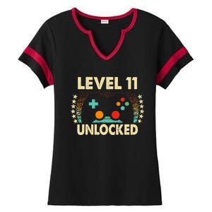 11th Birthday Gifts Boy Funny Gaming Video Gamer 11 Year Old Ladies Halftime Notch Neck Tee