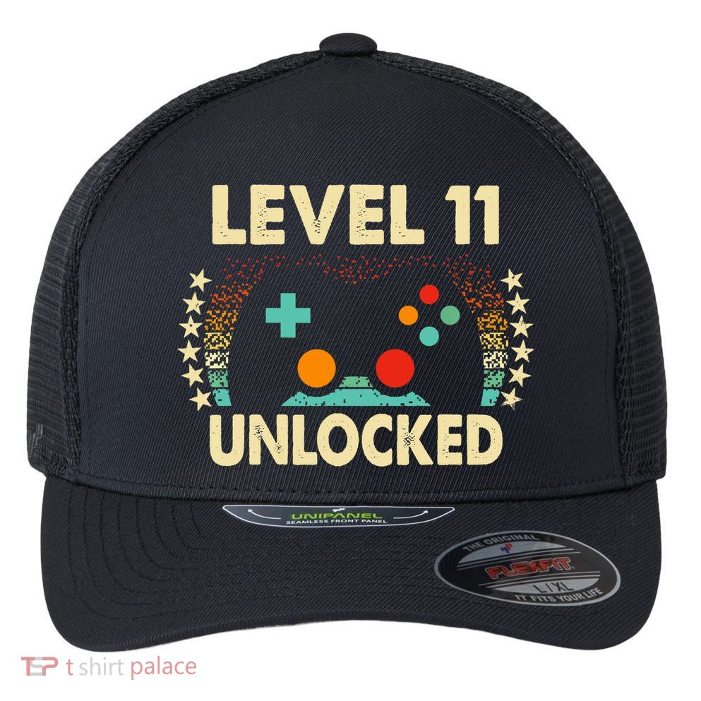 11th Birthday Gifts Boy Funny Gaming Video Gamer 11 Year Old Flexfit Unipanel Trucker Cap
