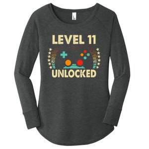 11th Birthday Gifts Boy Funny Gaming Video Gamer 11 Year Old Women's Perfect Tri Tunic Long Sleeve Shirt