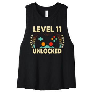 11th Birthday Gifts Boy Funny Gaming Video Gamer 11 Year Old Women's Racerback Cropped Tank