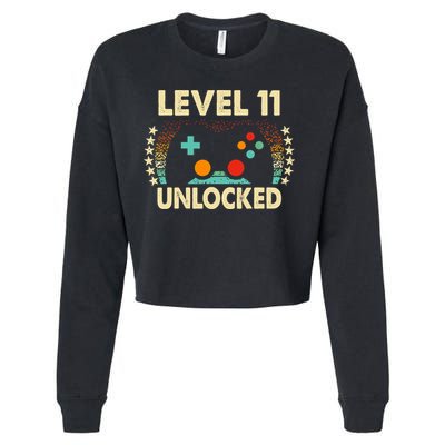 11th Birthday Gifts Boy Funny Gaming Video Gamer 11 Year Old Cropped Pullover Crew