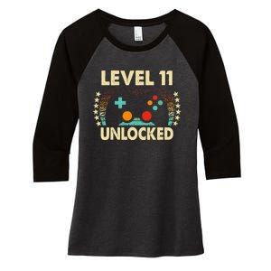 11th Birthday Gifts Boy Funny Gaming Video Gamer 11 Year Old Women's Tri-Blend 3/4-Sleeve Raglan Shirt