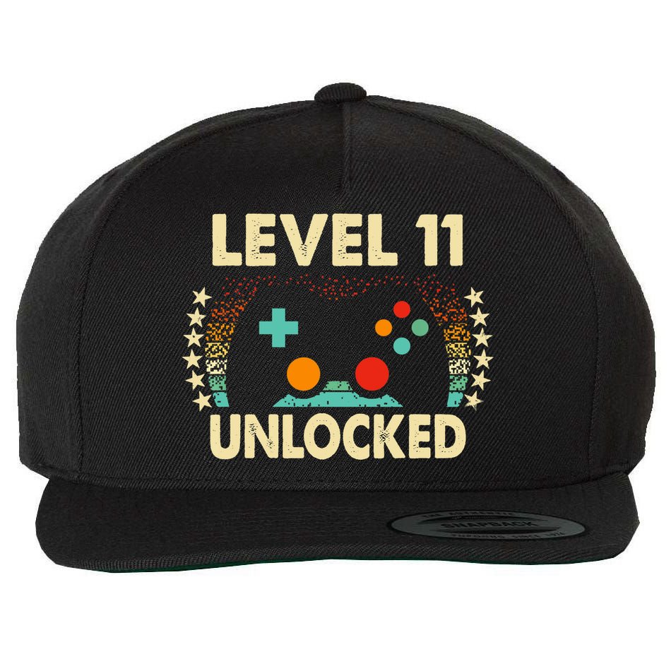 11th Birthday Gifts Boy Funny Gaming Video Gamer 11 Year Old Wool Snapback Cap