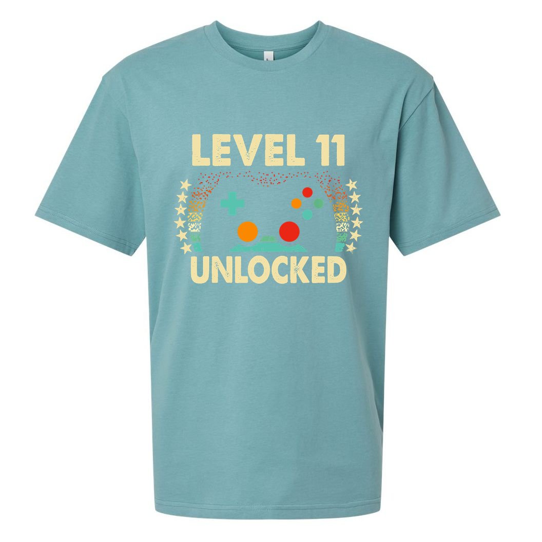 11th Birthday Gifts Boy Funny Gaming Video Gamer 11 Year Old Sueded Cloud Jersey T-Shirt