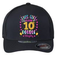 10th Birthday Gift This Girl Is Now 10 Double Digits Tie Dye Flexfit Unipanel Trucker Cap