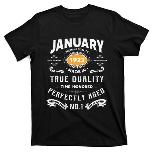 100th Birthday Gift Legends Born In January 1923 100 Yr Old T-Shirt