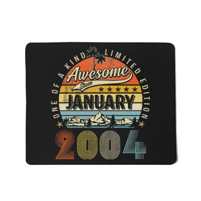 19th Birthday Gift Awesome Since January 2004 19 Year Old Mousepad