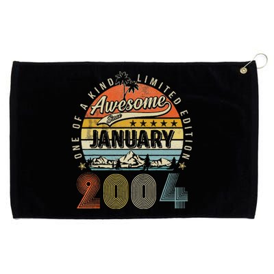 19th Birthday Gift Awesome Since January 2004 19 Year Old Grommeted Golf Towel