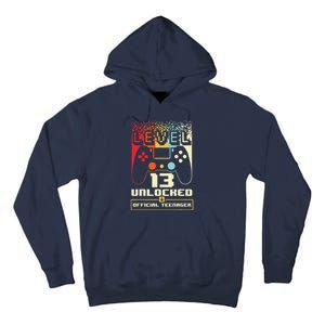 13th Birthday Gift Level 13 Unlocked Nager Tall Hoodie