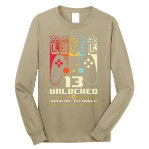 13th Birthday Gift Level 13 Unlocked Nager Long Sleeve Shirt