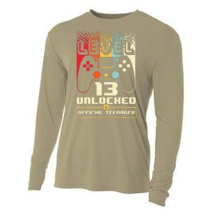 13th Birthday Gift Level 13 Unlocked Nager Cooling Performance Long Sleeve Crew