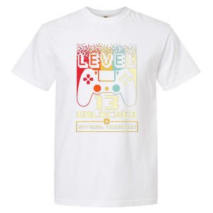 13th Birthday Gift Level 13 Unlocked Nager Garment-Dyed Heavyweight T-Shirt