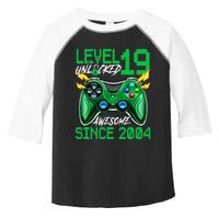 19th Birthday Gift Level 19 Unlocked Awesome 2004 Gamer Toddler Fine Jersey T-Shirt