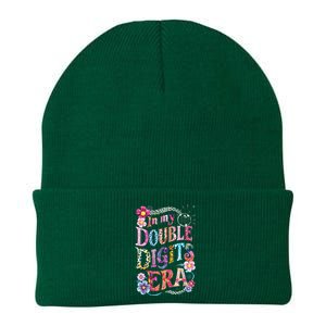 10th Birthday Girl In My Double Digits Era Retro 10 Year Old Knit Cap Winter Beanie