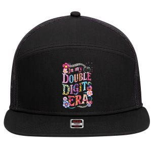 10th Birthday Girl In My Double Digits Era Retro 10 Year Old 7 Panel Mesh Trucker Snapback Hat