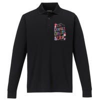 10th Birthday Girl In My Double Digits Era Retro 10 Year Old Performance Long Sleeve Polo