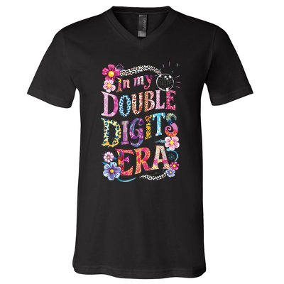 10th Birthday Girl In My Double Digits Era Retro 10 Year Old V-Neck T-Shirt