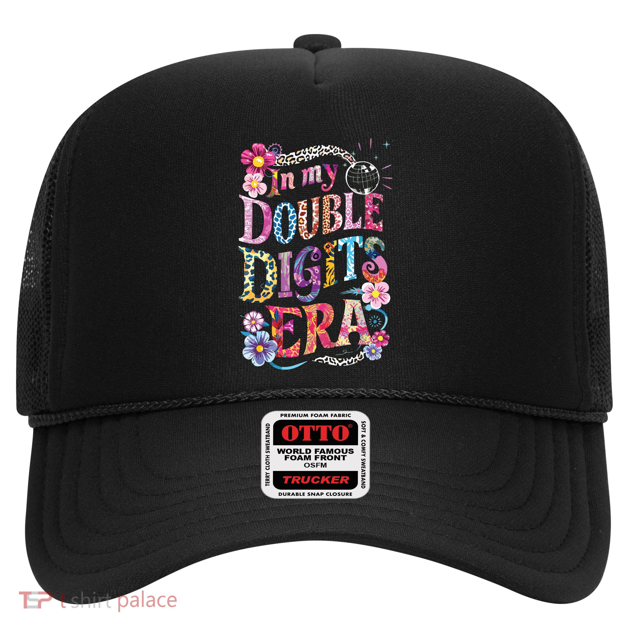 10th Birthday Girl In My Double Digits Era Retro 10 Year Old Trucker Hat