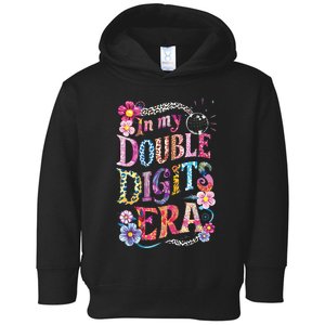 10th Birthday Girl In My Double Digits Era Retro 10 Year Old Toddler Hoodie