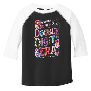 10th Birthday Girl In My Double Digits Era Retro 10 Year Old Toddler Fine Jersey T-Shirt