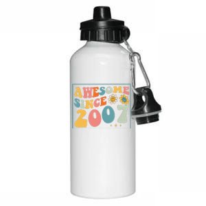 15th Birthday Gifts Awesome Since 2007 15 Years Old Groovy Aluminum Water Bottle