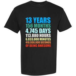 13th Birthday Gift Boy 13 Years Being Awesome Garment-Dyed Heavyweight T-Shirt