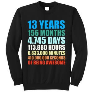 13th Birthday Gift Boy 13 Years Being Awesome Sweatshirt