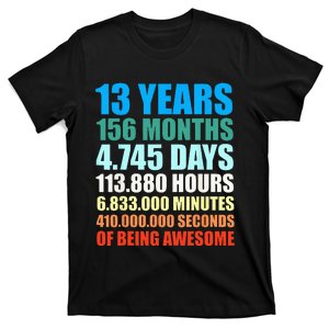 13th Birthday Gift Boy 13 Years Being Awesome T-Shirt