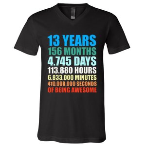 13th Birthday Gift Boy 13 Years Being Awesome V-Neck T-Shirt