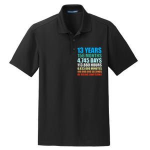 13th Birthday Gift Boy 13 Years Being Awesome Dry Zone Grid Polo