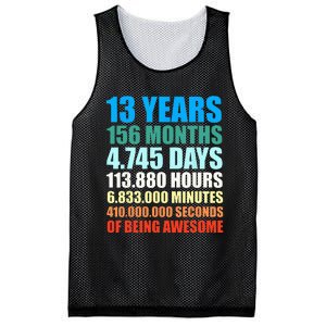 13th Birthday Gift Boy 13 Years Being Awesome Mesh Reversible Basketball Jersey Tank